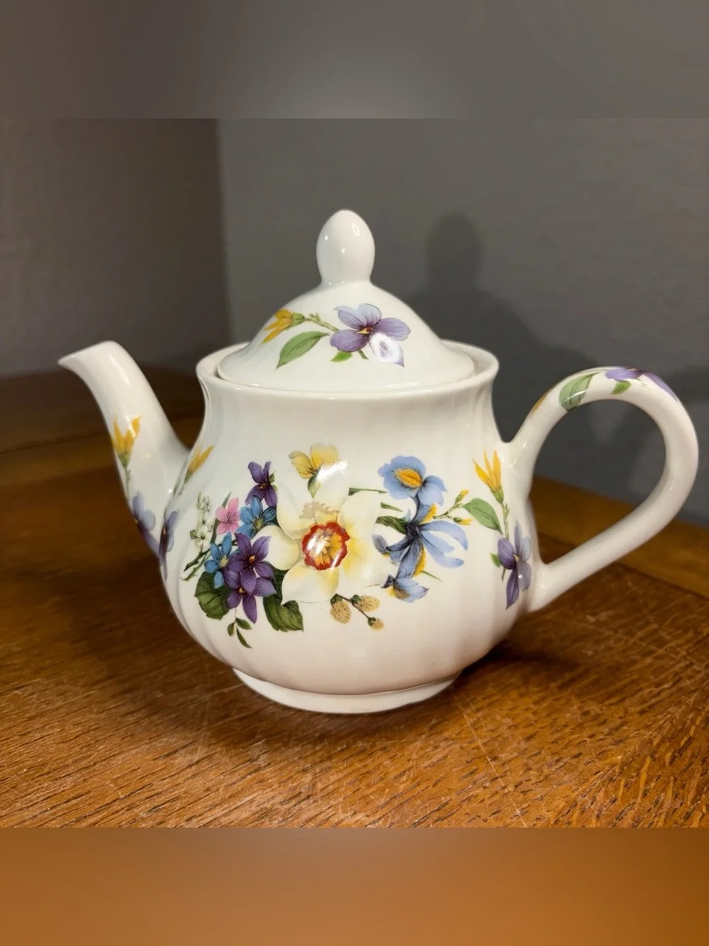 Arthur Wood & Son Staffordshire English Teapot with flowers